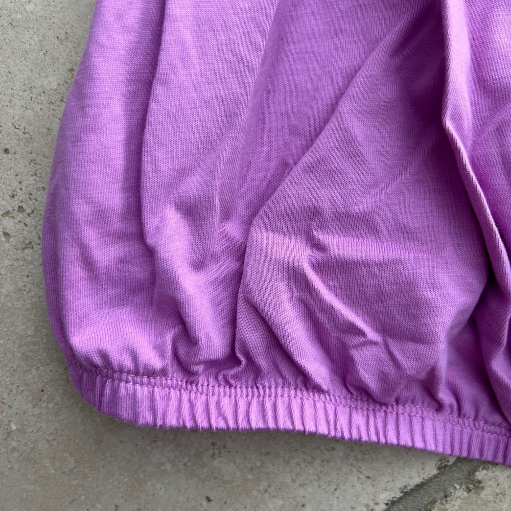 Old Navy Womens XXL Lilac Purple Off Shoulder Cotton Peasant Cropped Top Blouse - Picture 8 of 8